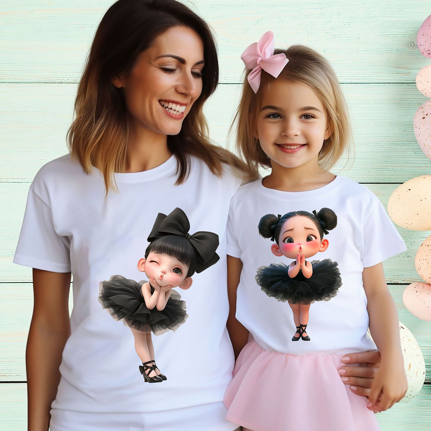 VLAM Black Fairies Mom and Daughter Princess Tshirt