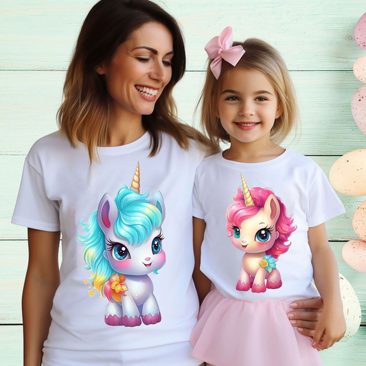VLAM Baby Unicorn Mom and Daughter Tshirt