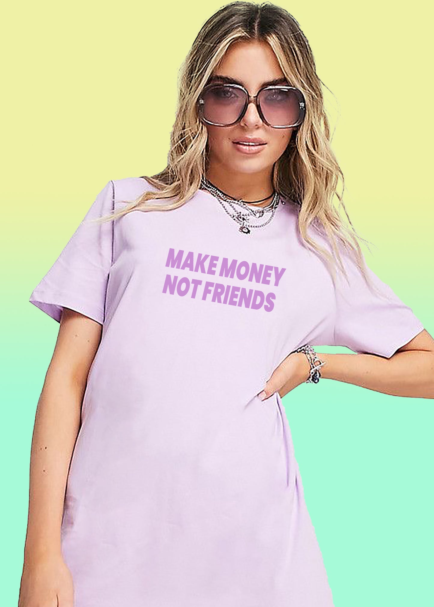 VLAM Make Money Not Friends Women Tshirt