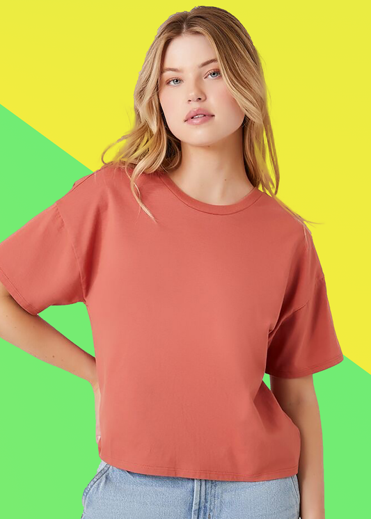 VLAM Solid Brown Oversized Tshirt