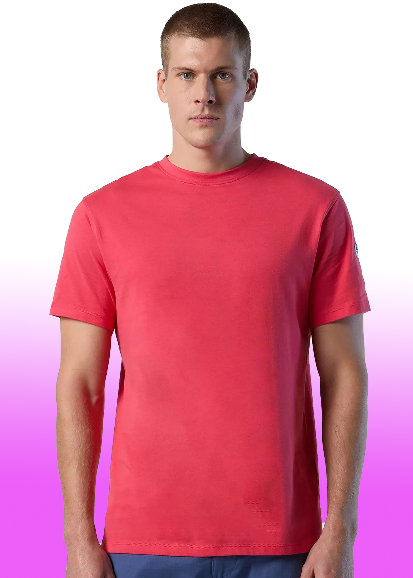 VLAM Regular Fit Solid Red Tshirt