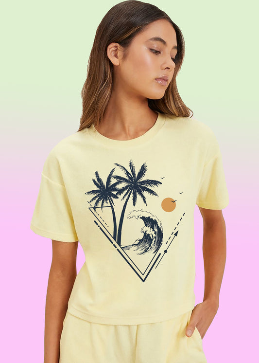 VLAM Graphic Wave Art Women Tshirt