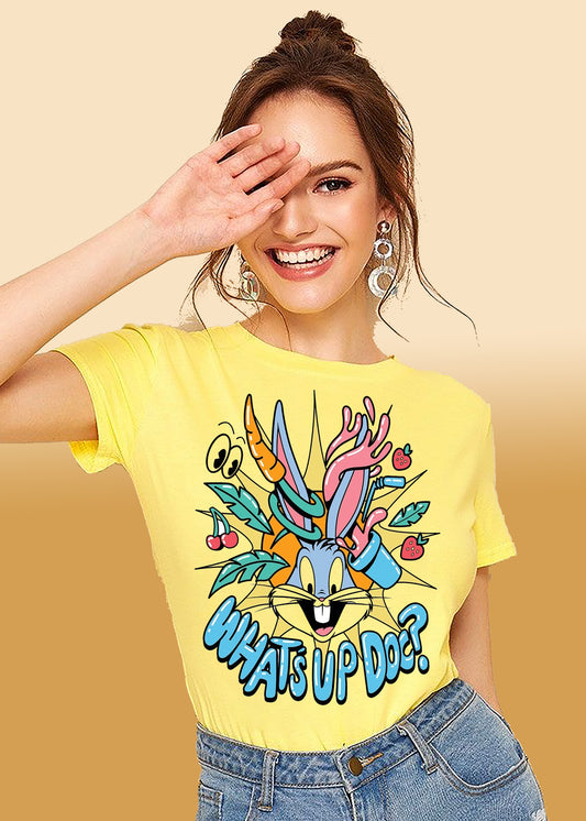 VLAM Womens Bunny Cartoon T-shirt