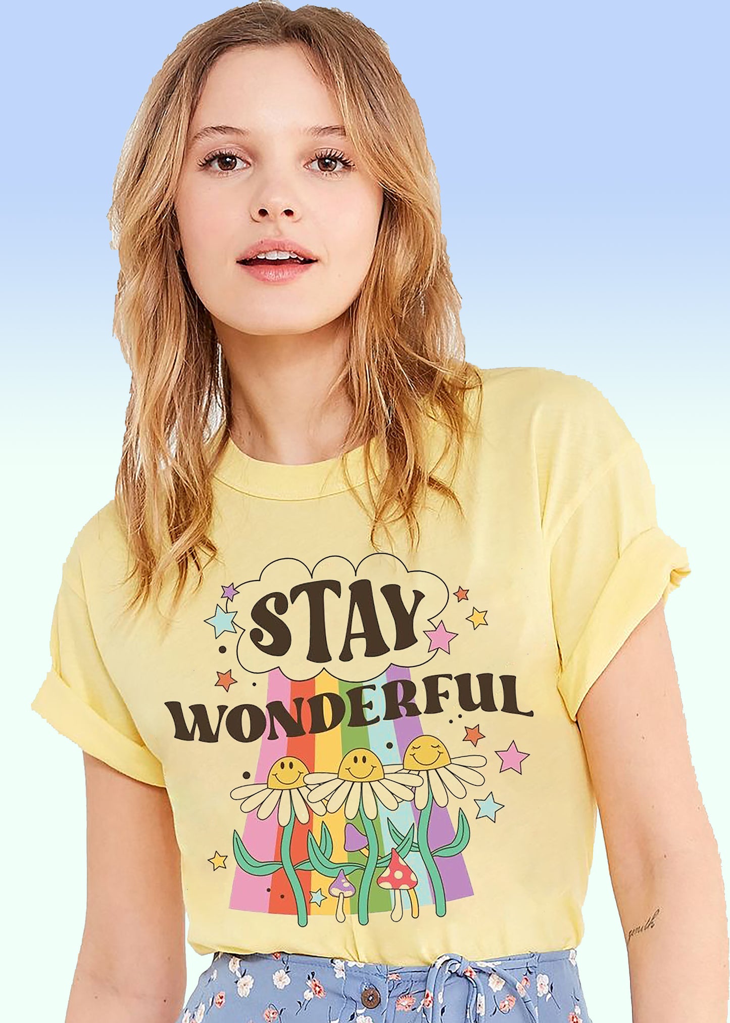 VLAM Stay Wonderful Womens Graphic Tshirt