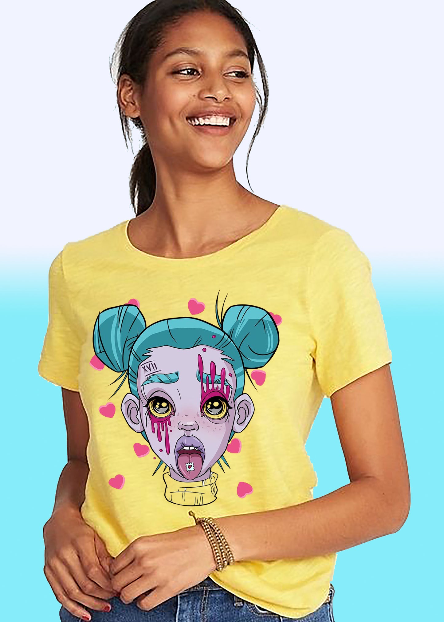 VLAM Women Trippy Girl Art Tshirt