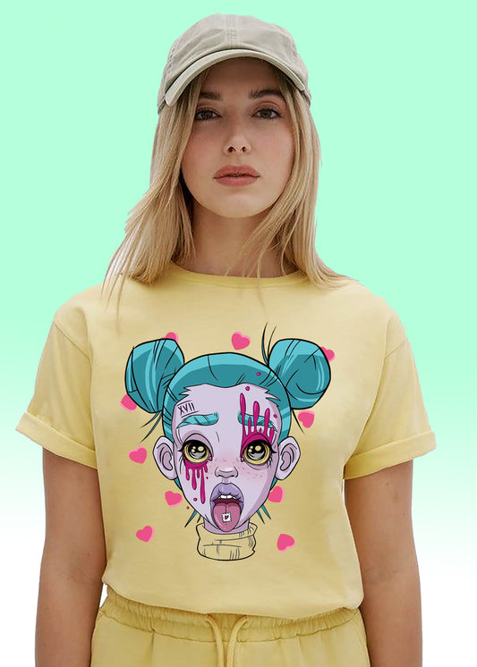 VLAM Women Trippy Girl Art Tshirt
