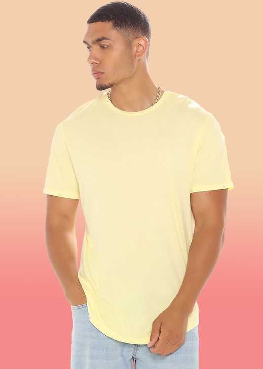 VLAM Regular Fit Yellow Solid Tshirt