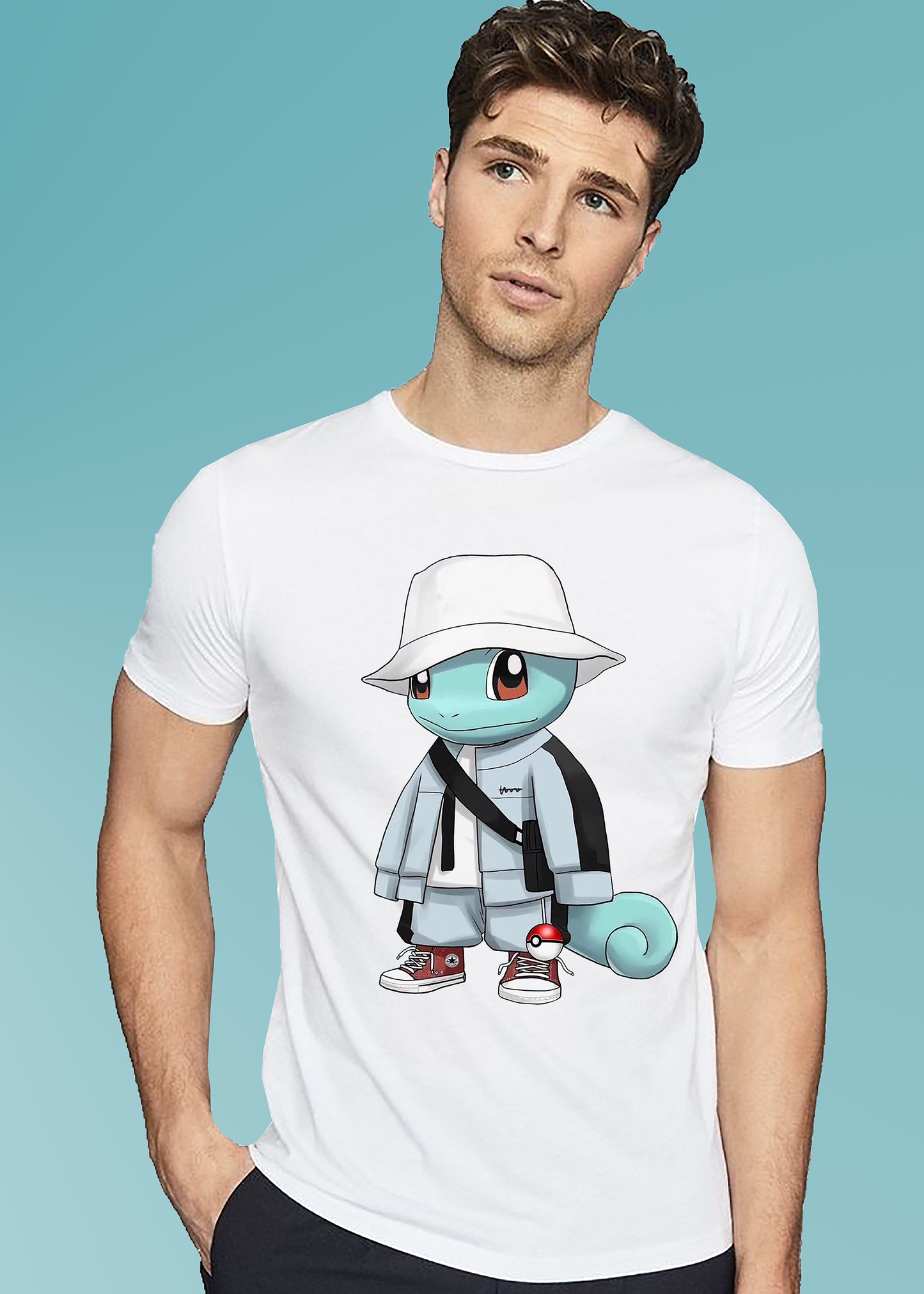 VLAM Squirtle Pokemon T-shirt For Men