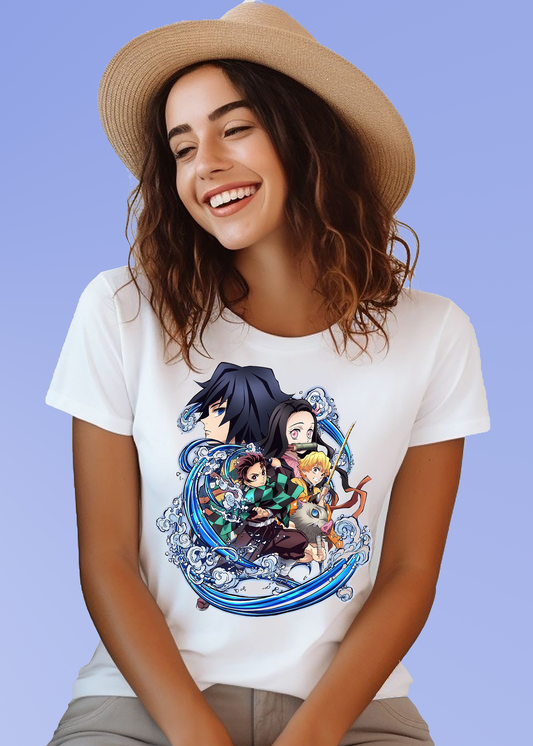 VLAM Blue Anime Tshirt For Women