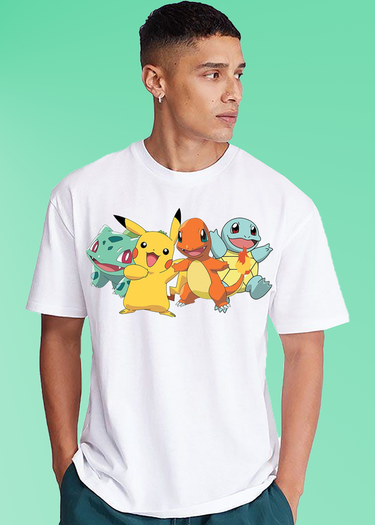 VLAM Mens Pokemon Cartoon Printed Tshirt