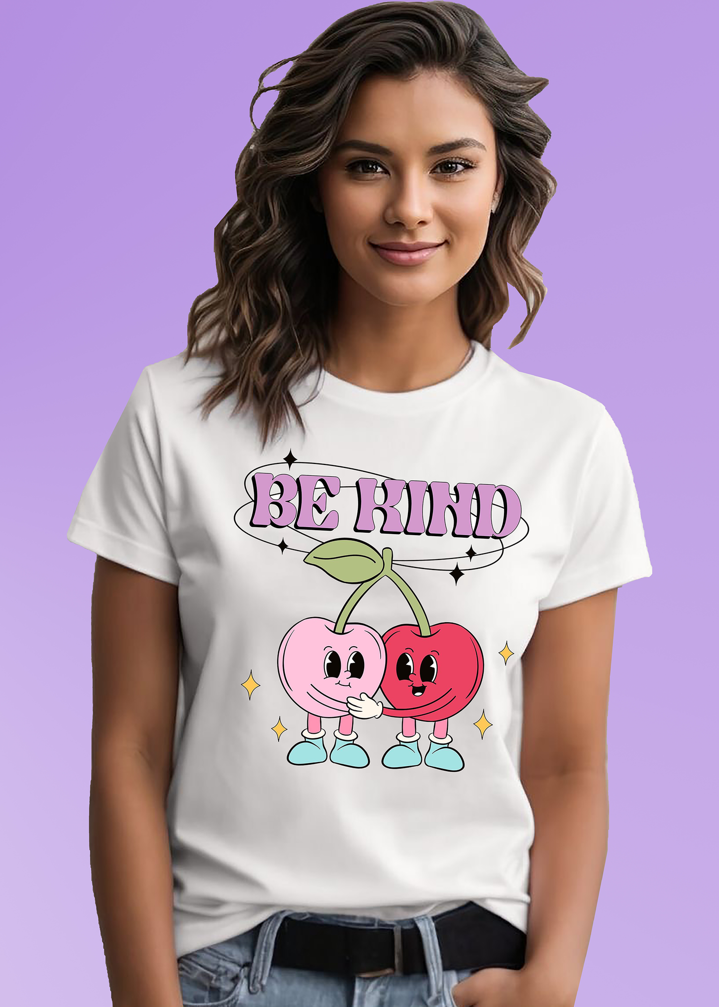 VLAM Be Kind Cherry Print Women Tshirt