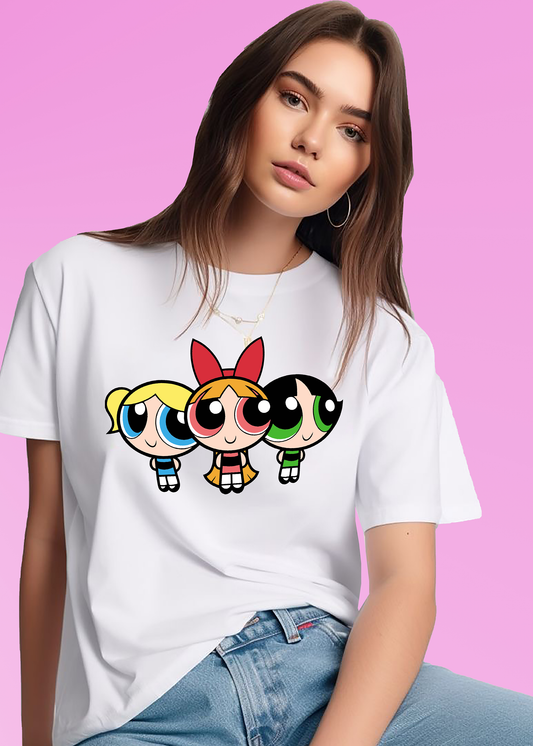 VLAM Womens Powerpuff Cartoon T-shirt