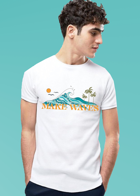 VLAM Trendy Make Waves Beach T-shirt