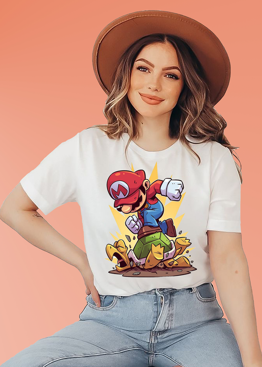 VLAM Super Mario Print Womens T-shirt