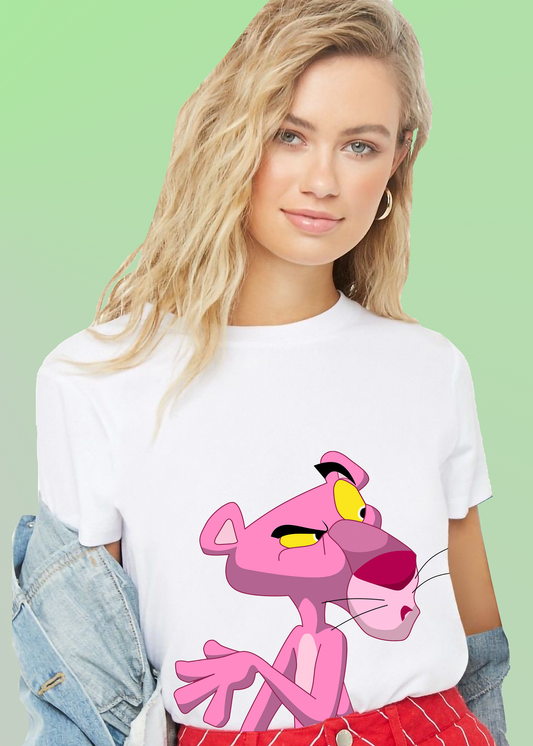 VLAM Pink Cartoon Print Womens T-shirt