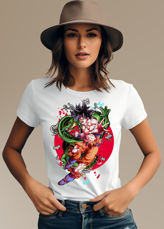 VLAM Womens Goku Dragon Cartoon T-shirt