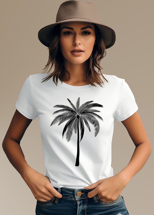VLAM Palm Tree Print Womens Graphic Tshirt