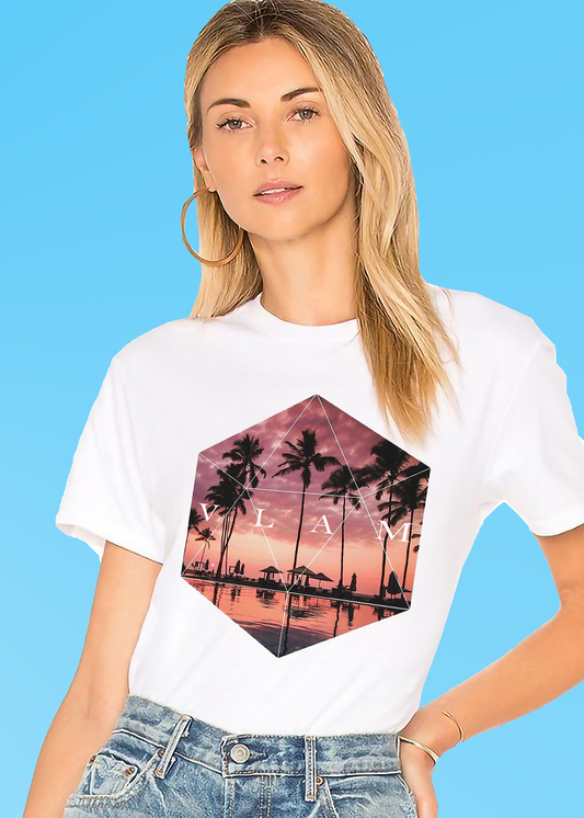 VLAM Sunset Design Womens Tshirt