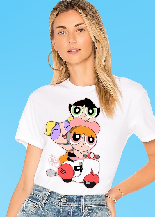 VLAM Funny Powerpuff Scooter Womens Tshirt