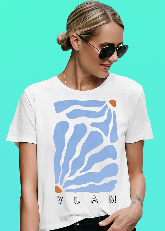 VLAM Blue Aesthetic Art Women T-shirt