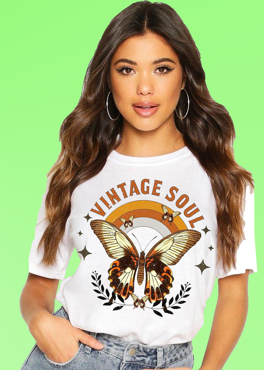 VLAM Vintage Soul Womens Butterfly Tshirt