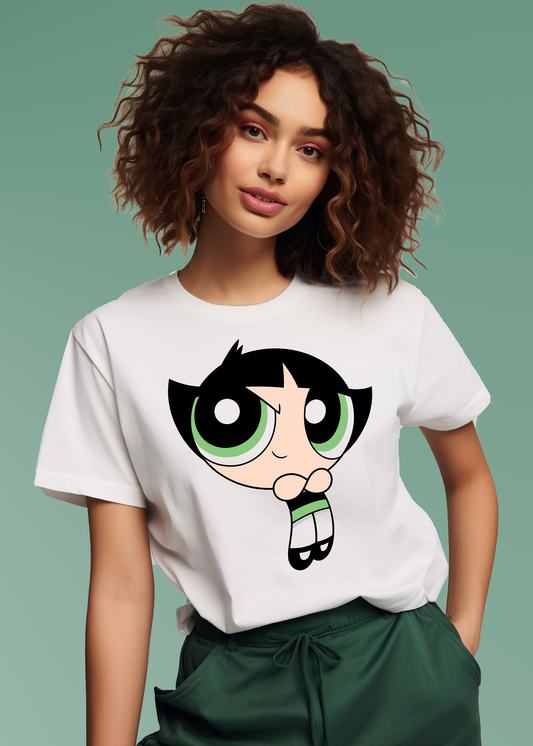 VLAM Buttercup Powerpuff Cartoon Womens T-shirt