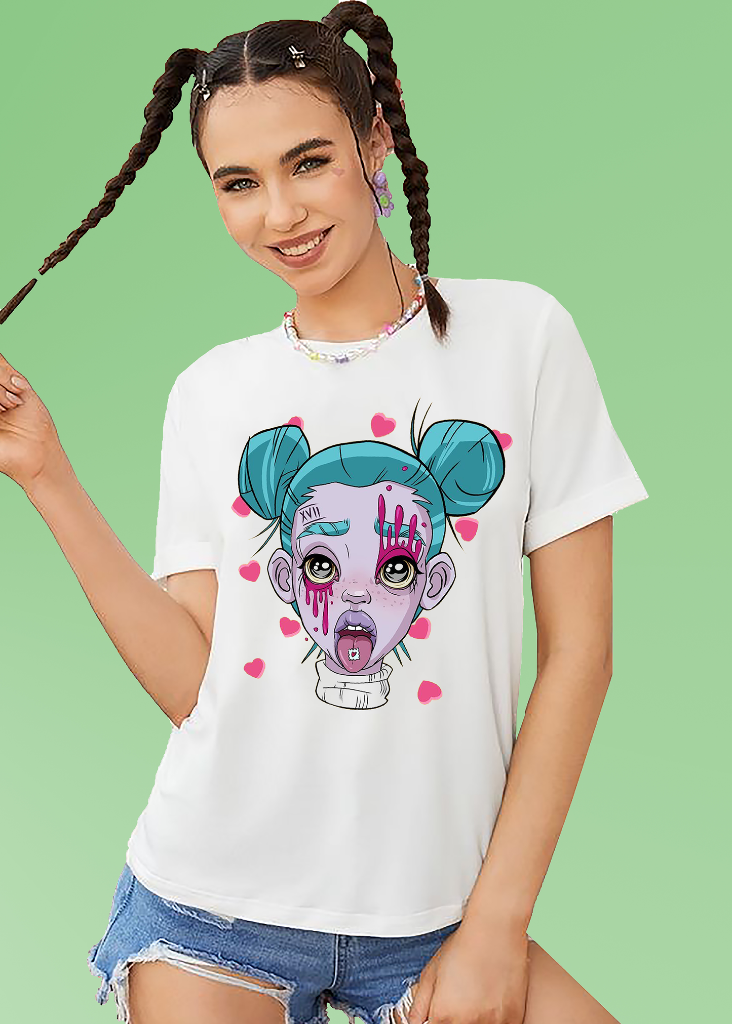 VLAM Women Trippy Girl Art Tshirt