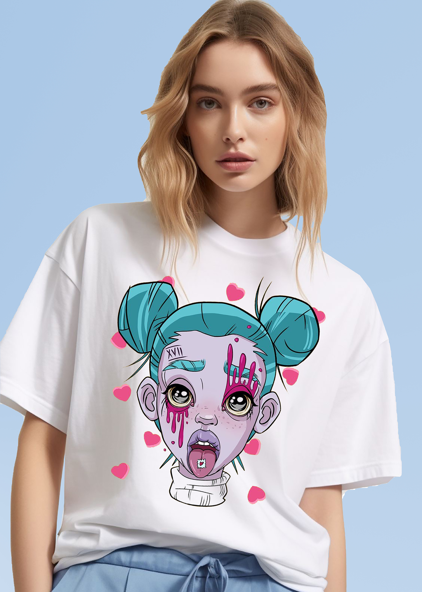 VLAM Women Trippy Girl Art Tshirt