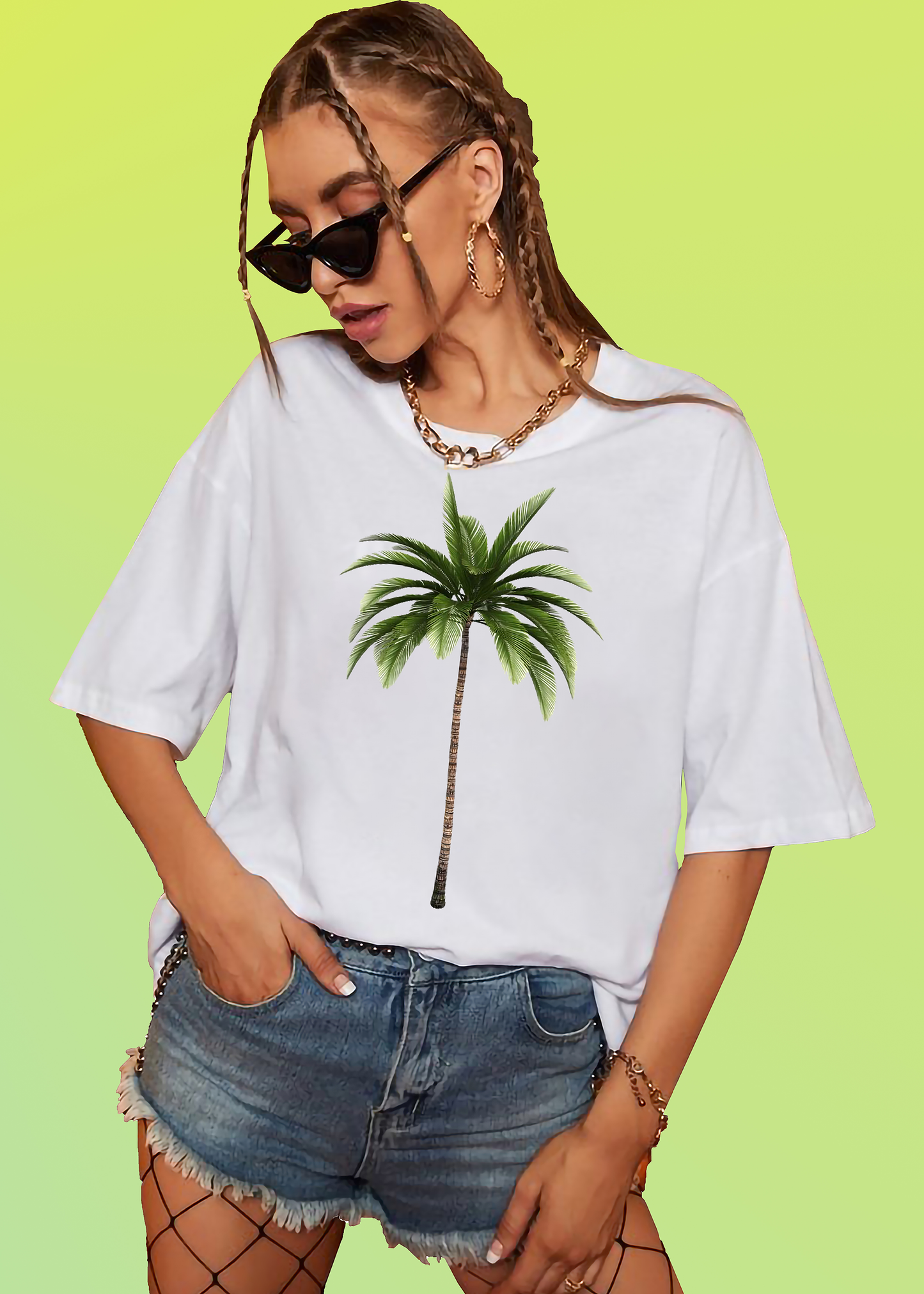 VLAM Palm Tree Womens Beach T-shirt