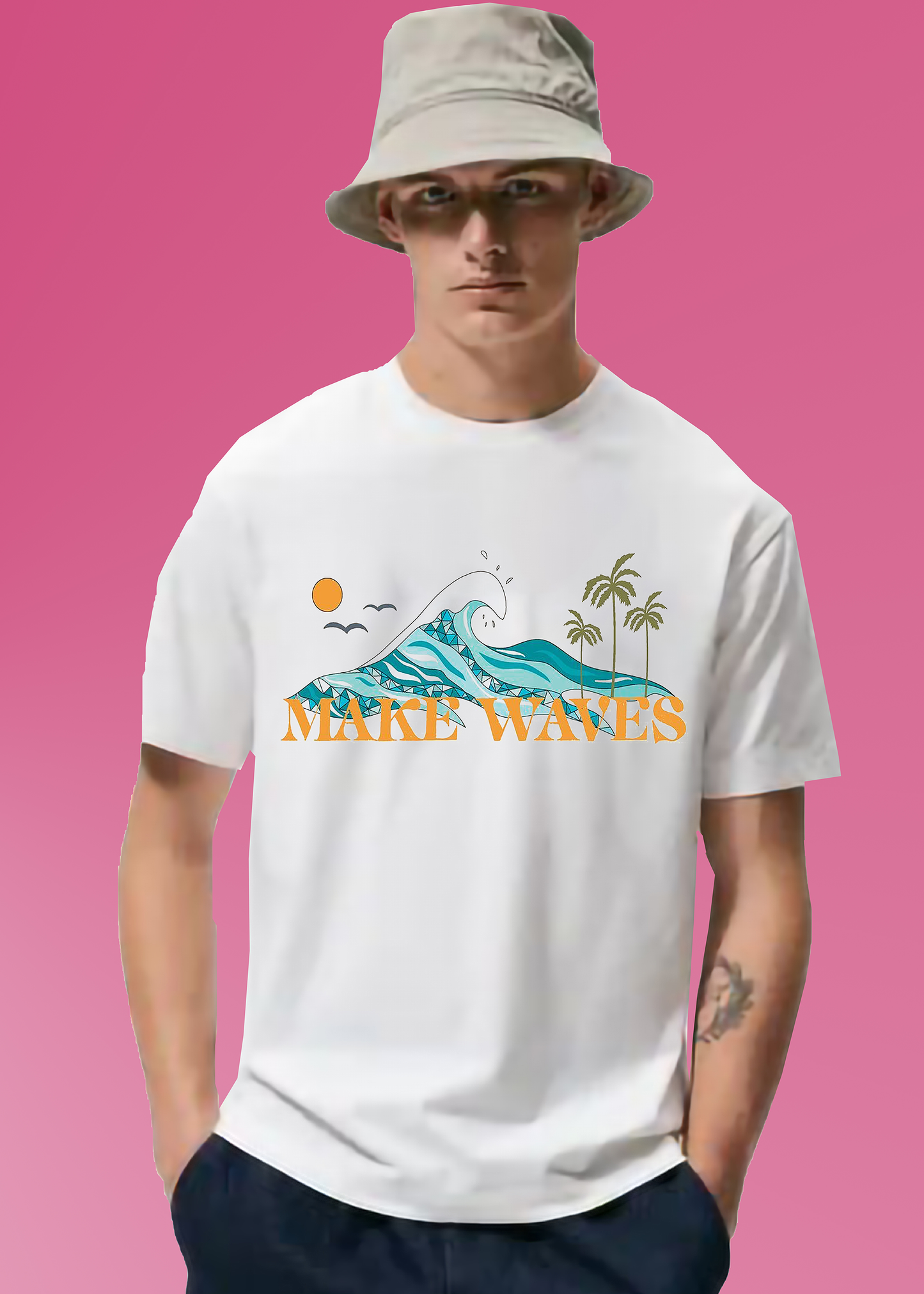 VLAM Trendy Make Waves Beach T-shirt