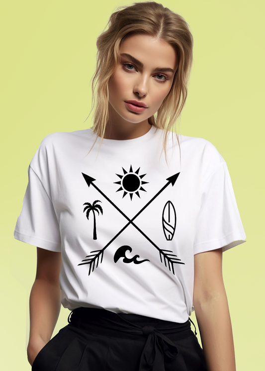 VLAM Minimal Nature Art Tshirt For Women