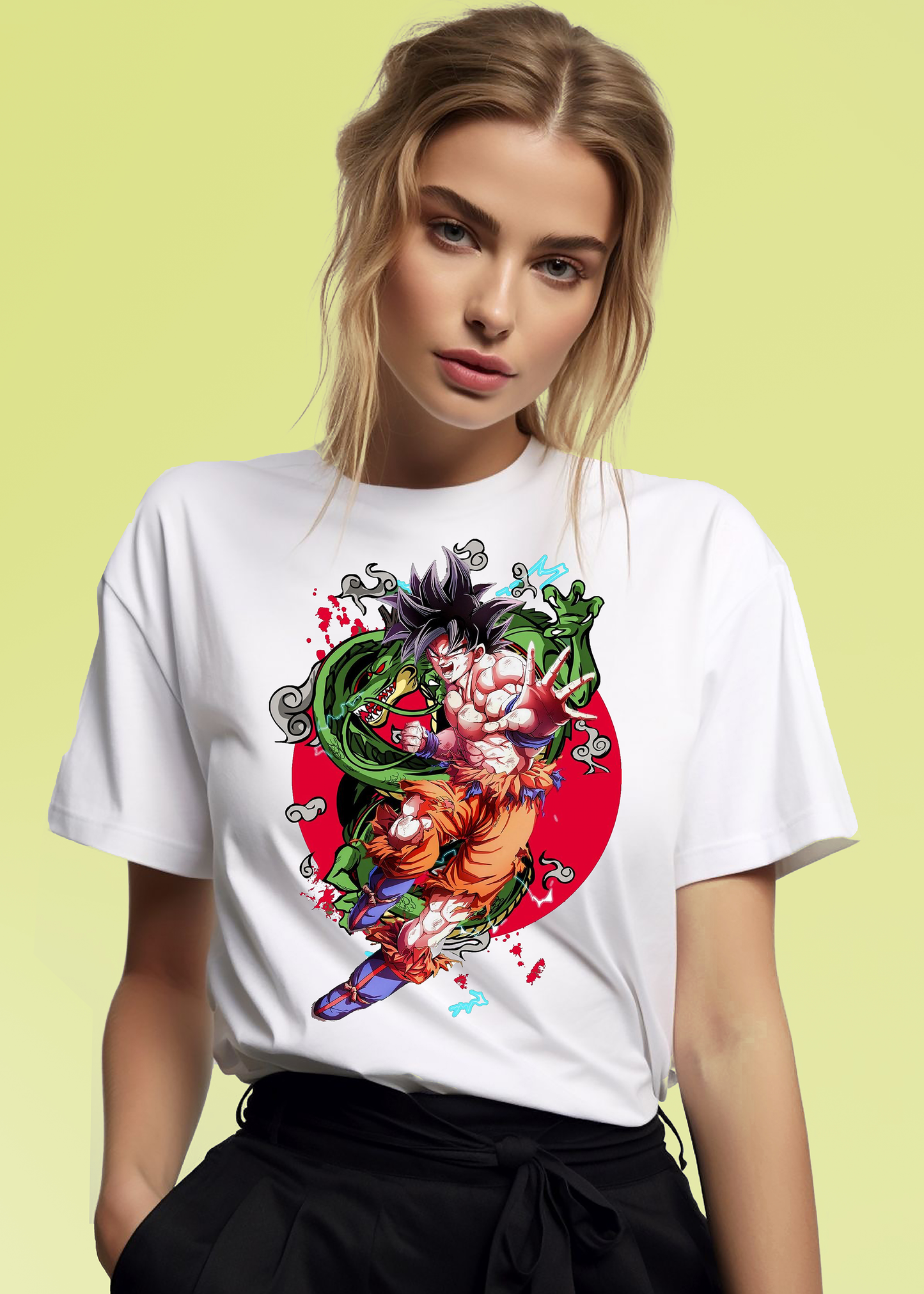 VLAM Womens Goku Dragon Cartoon T-shirt