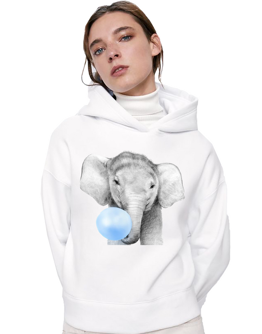 VLAM Cute Elephant Print Graphic Hoodie