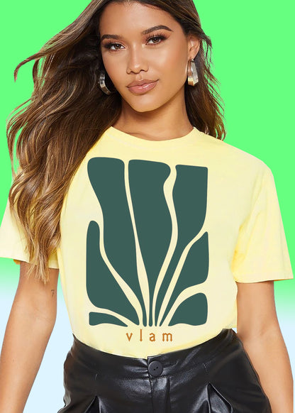 VLAM Trendy Leaf Art Womens Tshirt