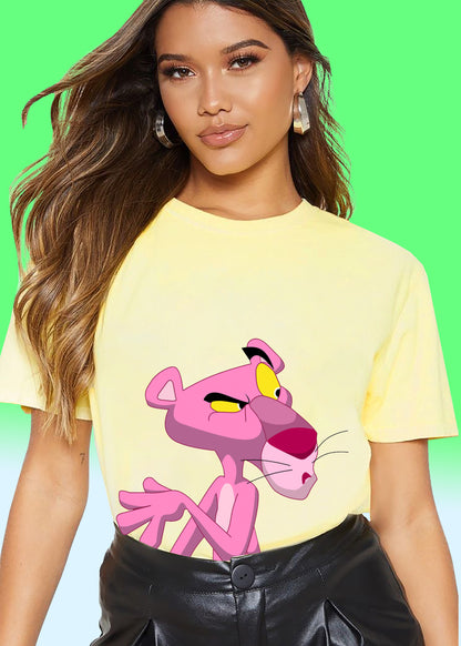 VLAM Pink Cartoon Print Womens T-shirt