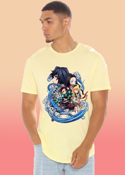 VLAM Graphic Print Blue Anime T-shirt