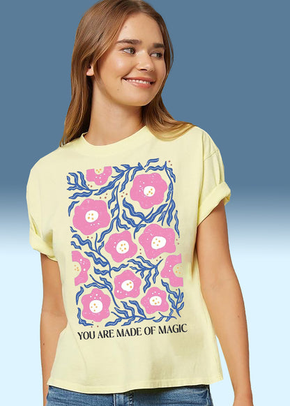 VLAM Trendy Flower Art Womens Tshirt