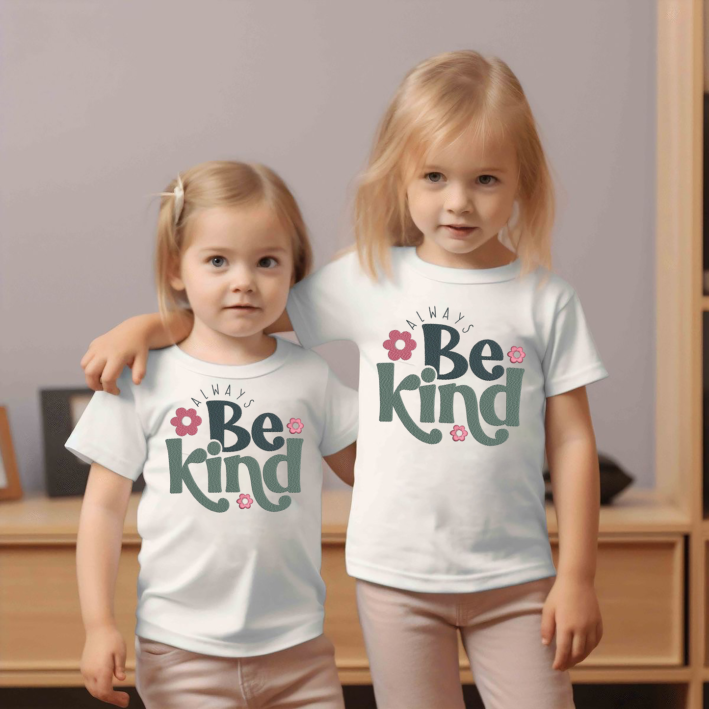 VLAM Be Kind Cute Kids Tshirt (Pack of 2)