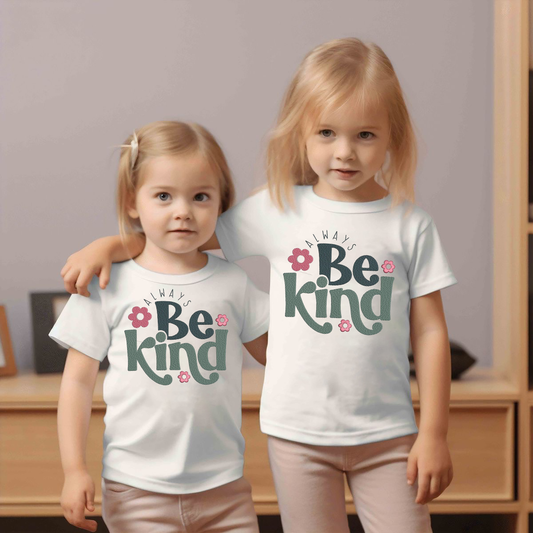 VLAM Be Kind Cute Kids Tshirt (Pack of 2)