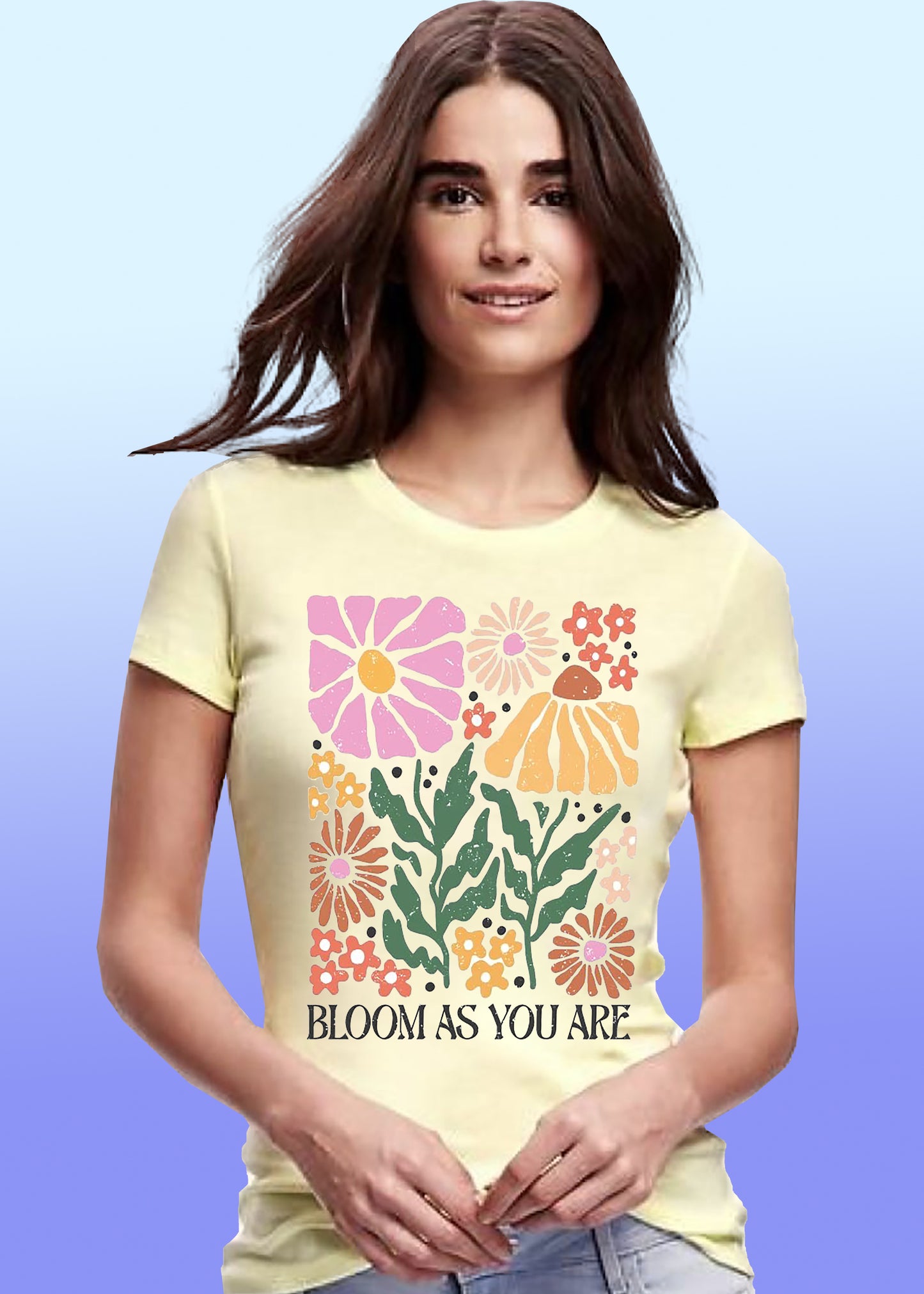 VLAM Bloom As You Are Floral Womens Tshirt
