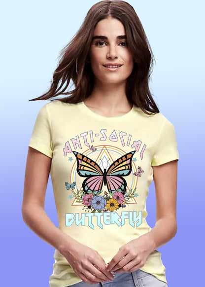 VLAM Women Anti Social Butterfly T-shirt