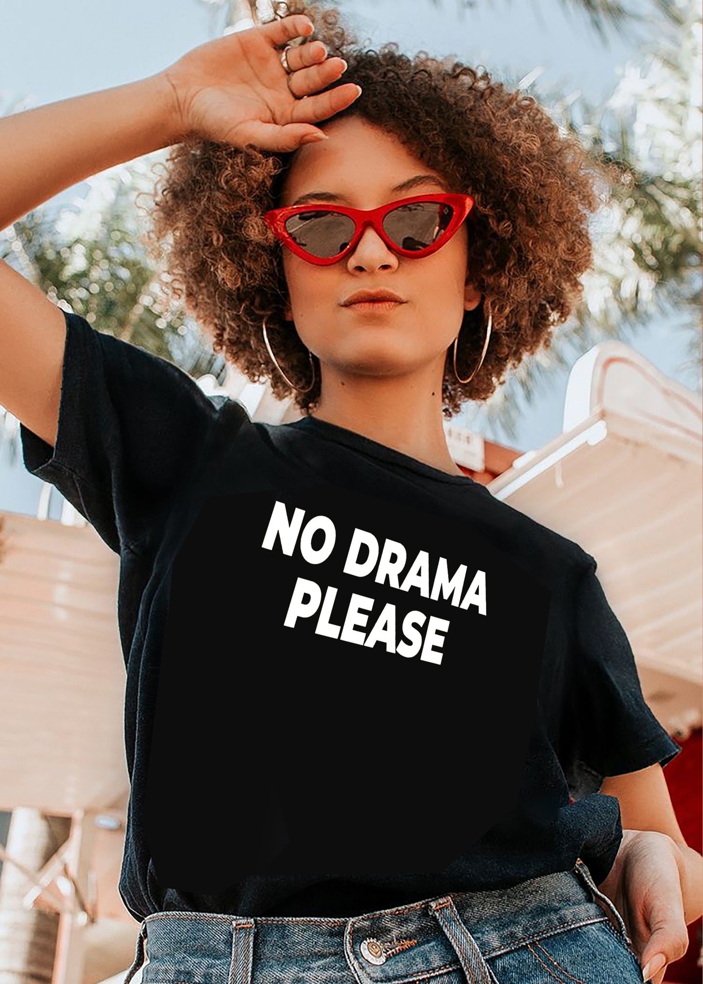 VLAM No Drama Graphic Women Tshirt