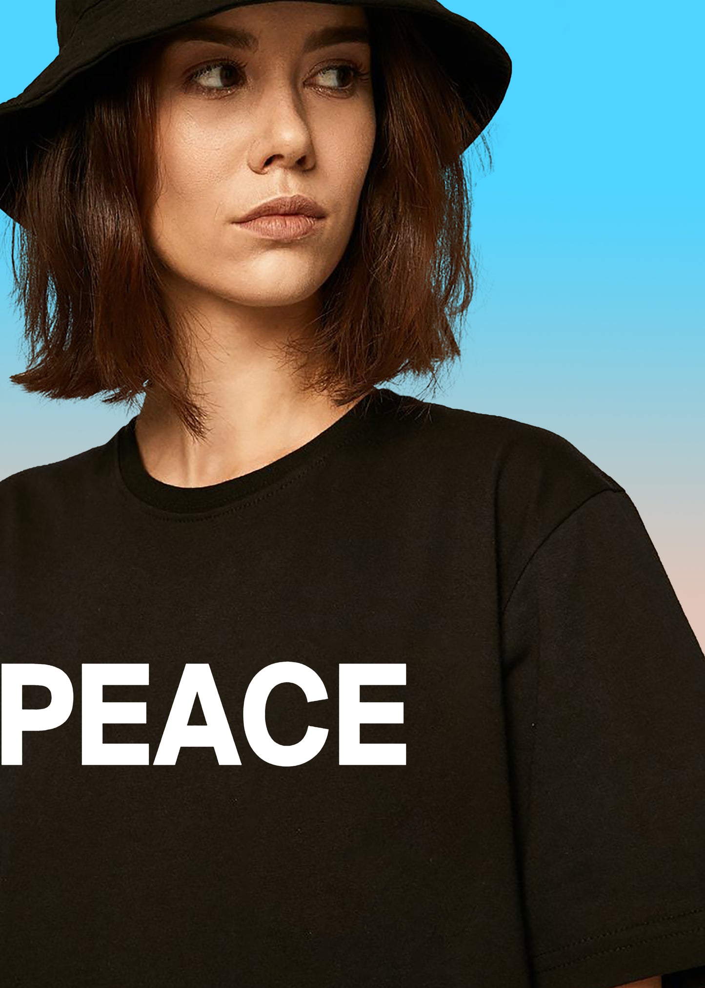 VLAM Women Minimal Print Peace Tshirt