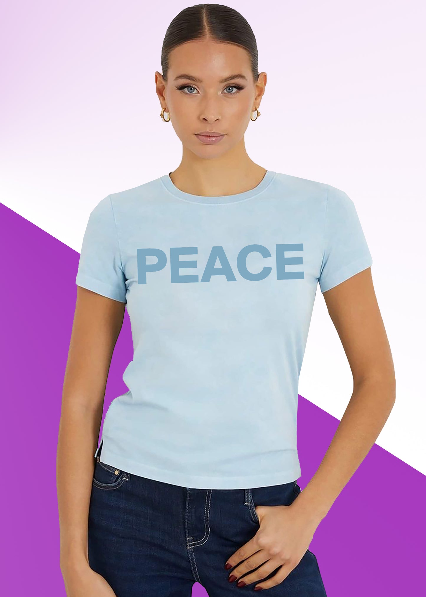 VLAM Women Minimal Print Peace Tshirt