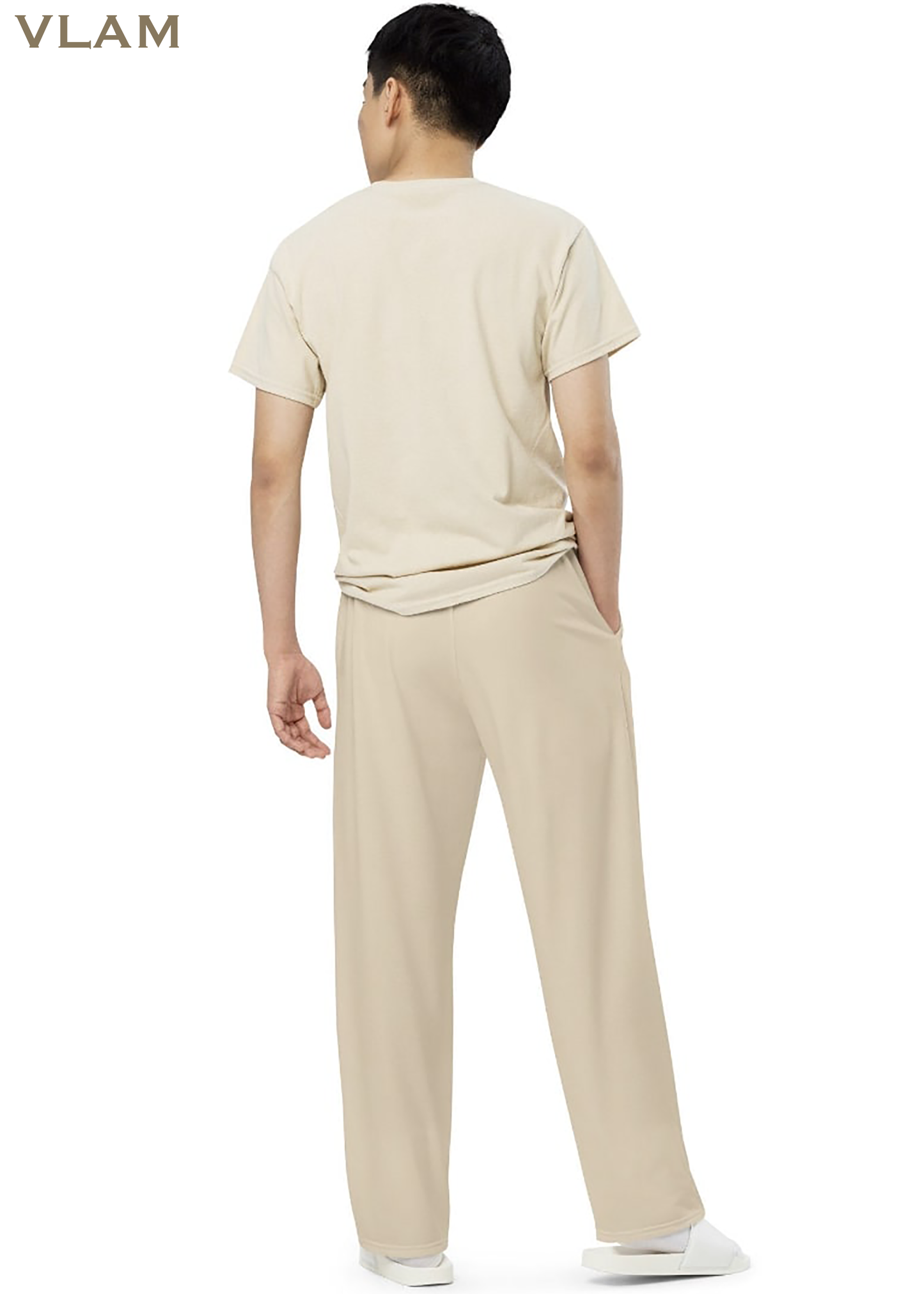 VLAM Unisex Regular Fit Solid Beige Co ord Set