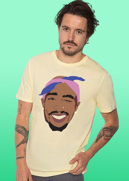 VLAM Mens Tupac Hiphop Rapper T-shirt