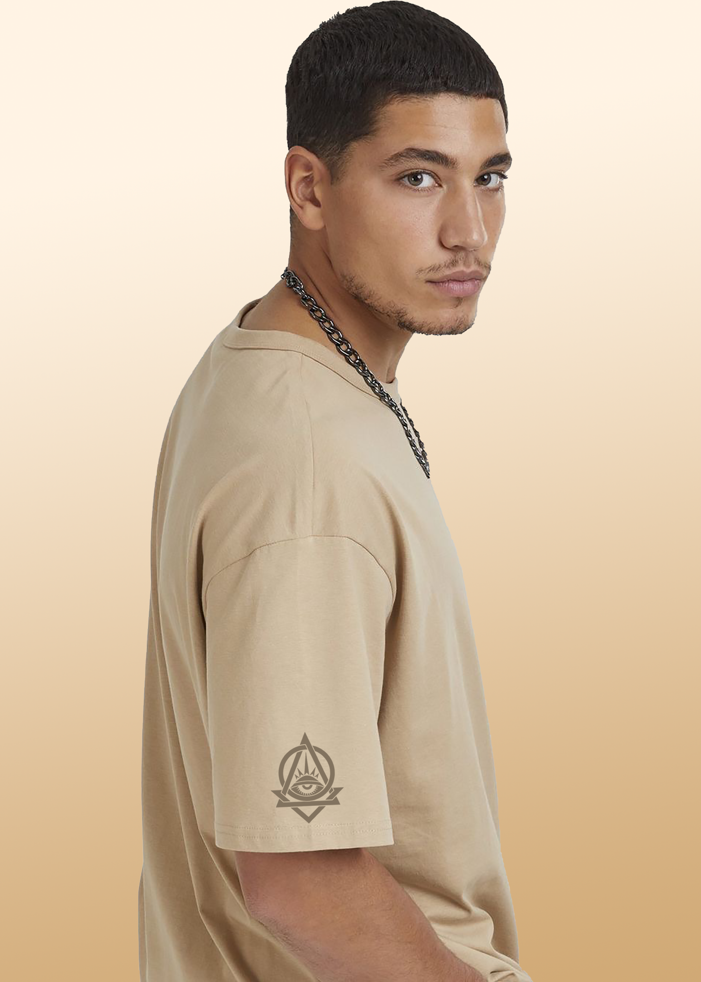 VLAM Solid Beige Oversized Tshirt