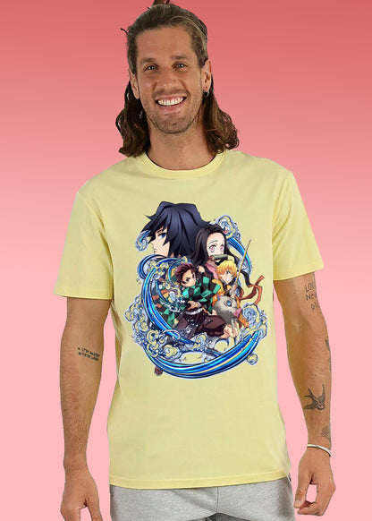 VLAM Graphic Print Blue Anime T-shirt