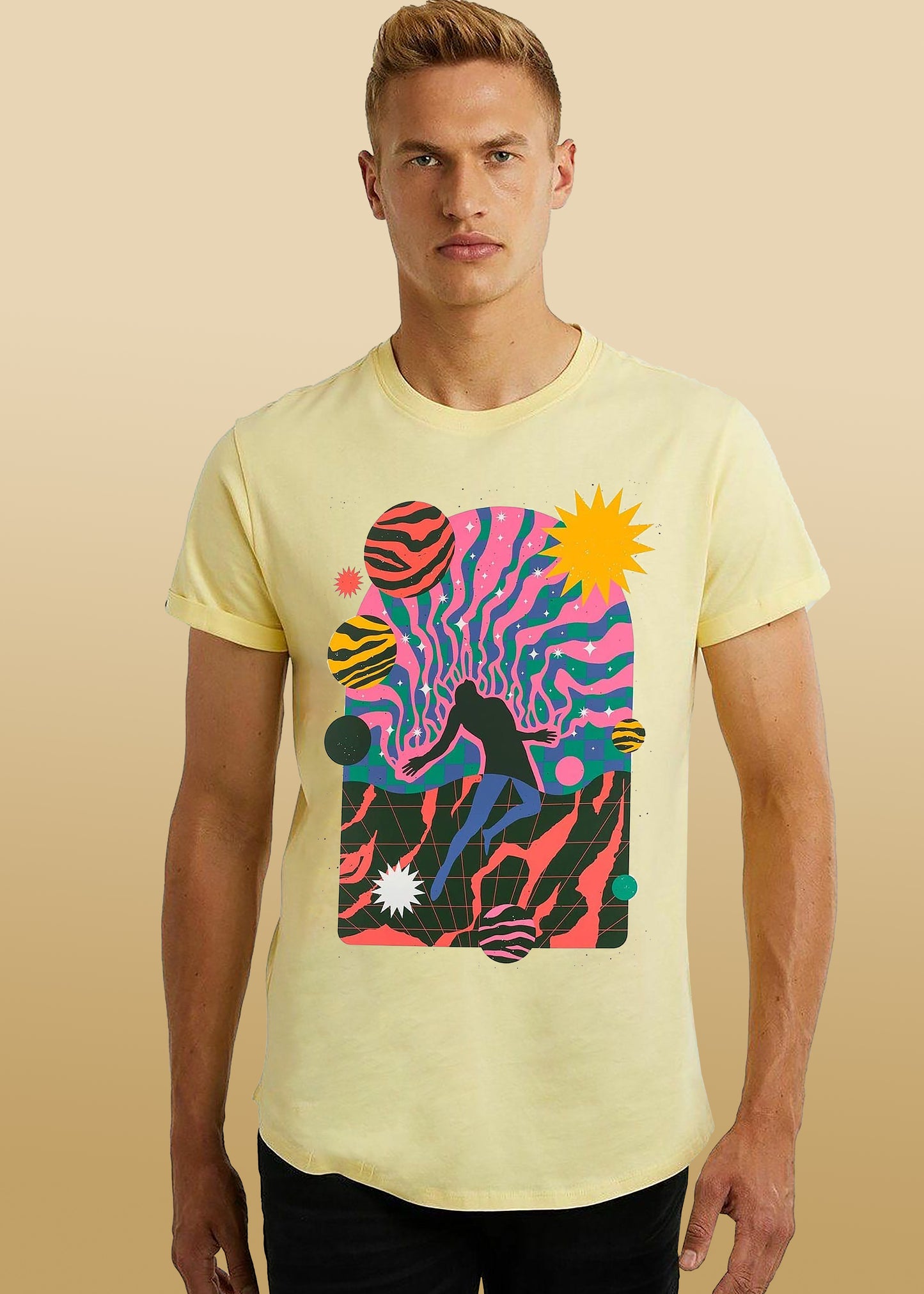 VLAM Mens Trippy Graphic T-shirt