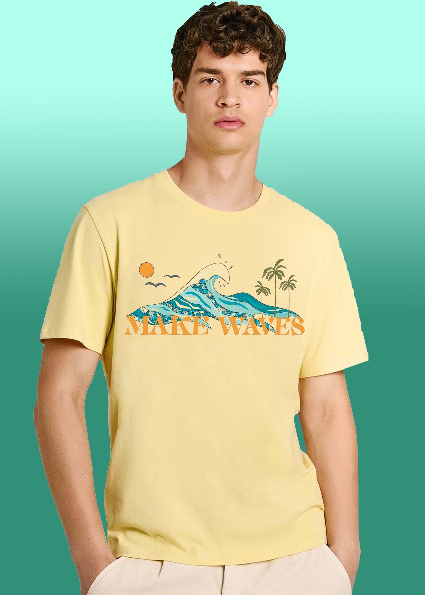 VLAM Trendy Make Waves Beach T-shirt